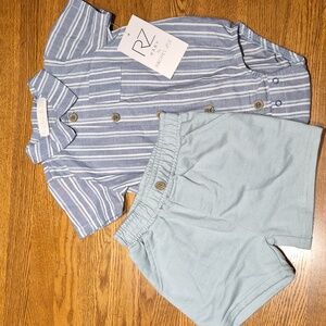 RZ BY Rachel Zoe 6-9 MTH Baby  Boy Shorts Outfit NWT